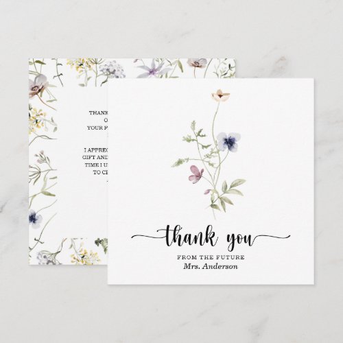 Wildflower Bridal Shower Thank You Card