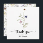 Wildflower Bridal Shower Thank You Card<br><div class="desc">This design features a delicate bouquet of painted wildflowers and greenery along with a lovely combination of modern and rustic fonts. See the entire collection for more matching items! Watch our video on 'How to Edit in Zazzle' at YouTube.com/CreativeUnionDesign</div>
