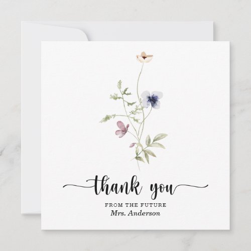 Wildflower Bridal Shower Thank You Card