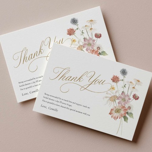 Wildflower Bridal Shower Thank You Card