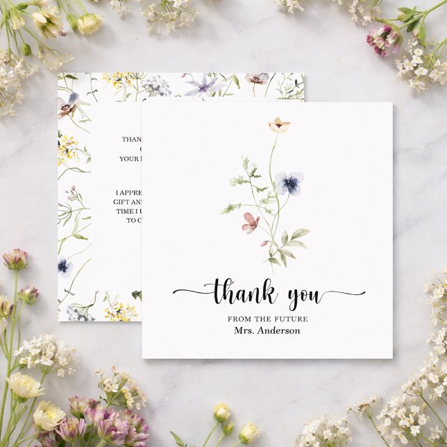 Wildflower Bridal Shower Thank You Card (Creator Uploaded)