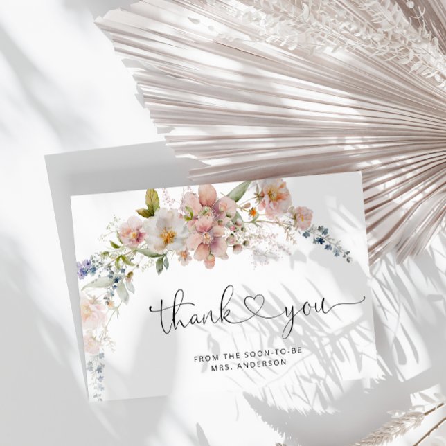 Wildflower Bridal Shower Thank You Card (Creator Uploaded)