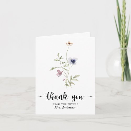 Wildflower Bridal Shower Thank You Card