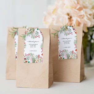 Wildflower Bridal Shower Thank You Gift Tags