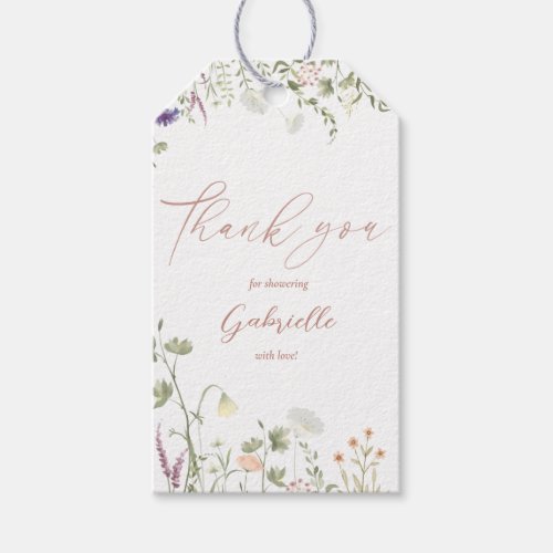Wildflower Bridal Shower Thank you Gift Tags
