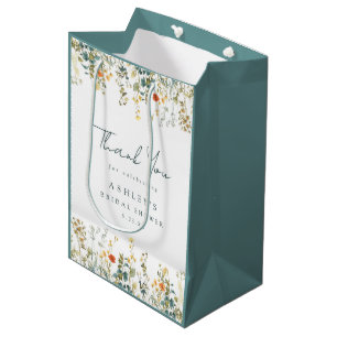 Wildflower Bridal Shower Thank You Medium Gift Bag
