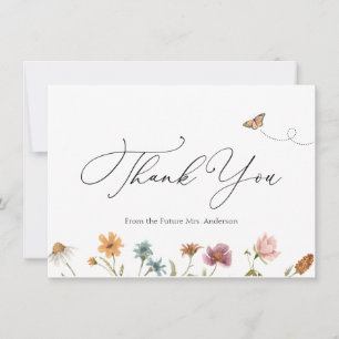 Wildflower Bridal Shower Thank You Note Card