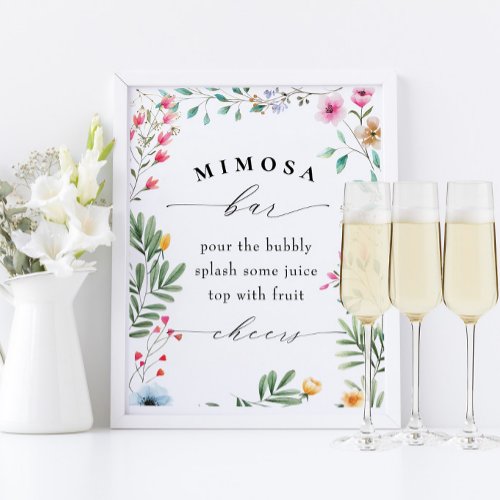 Wildflower Bridal Shower Wedding Mimosa Bar Sign