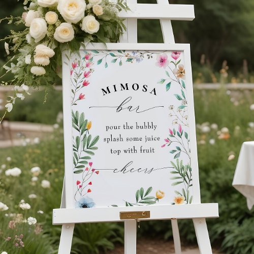 Wildflower Bridal Shower Wedding Mimosa Bar Sign