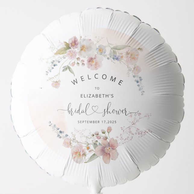 Wildflower Bridal Shower Welcome Balloon (Front)