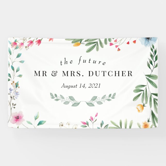 Wildflower Bridal Shower Welcome Banner (Horizontal)
