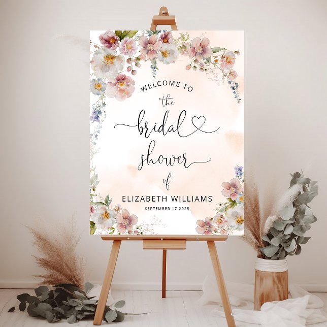 Wildflower Bridal Shower Welcome Foam Board (Creator Uploaded)