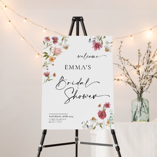 Wildflower Bridal Shower Welcome Sign (In Situ (Stand))
