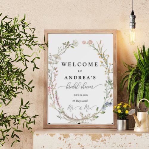 Wildflower Bridal Shower  Welcome Sign 