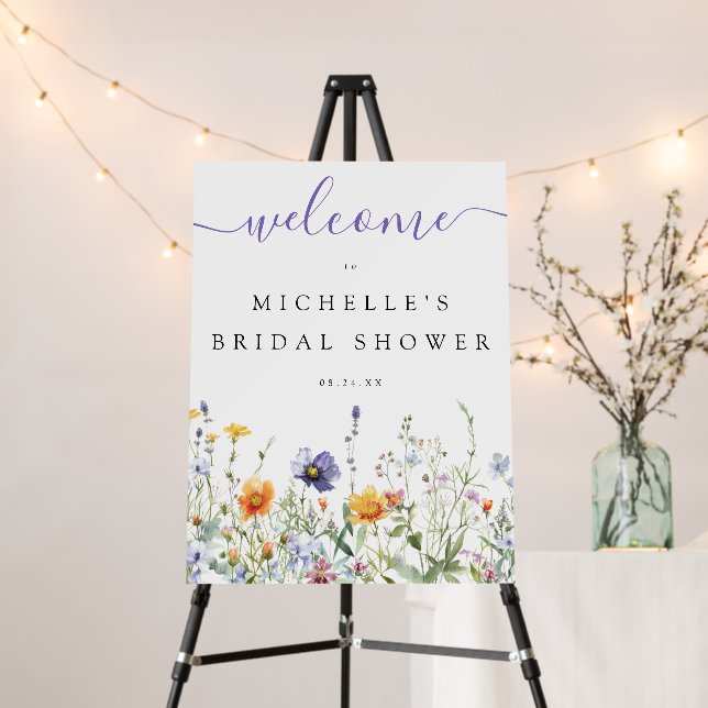 Wildflower Bridal Shower Welcome Sign (In Situ (Stand))