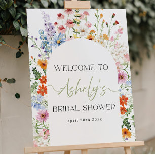 Wildflower Bridal Shower Welcome Sign, Boho Floral Foam Board