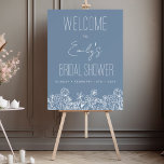 Wildflower Bridal Shower Welcome Sign Dusty Blue<br><div class="desc">Make your bridal shower feel like a breath of fresh air with our Dusty Blue Wildflower Bridal Shower Welcome Sign. This stunning sign features a beautiful, hand-drawn wildflower design that will add a touch of elegance and whimsy to your event. The sign is fully customizable with your names, event date,...</div>