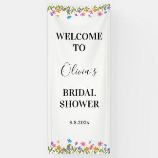 Wildflower Bridal Shower Welcome Sign, Floral Banner