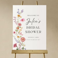Wildflower Bridal Shower Welcome Sign: Floral