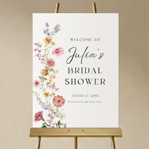 Wildflower Bridal Shower Welcome Sign: Floral  Foam Board