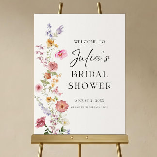 Wildflower Bridal Shower Welcome Sign: Floral Foam Board