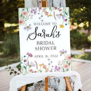 Wildflower Bridal Shower Welcome Sign, Foam Floral Foam Board