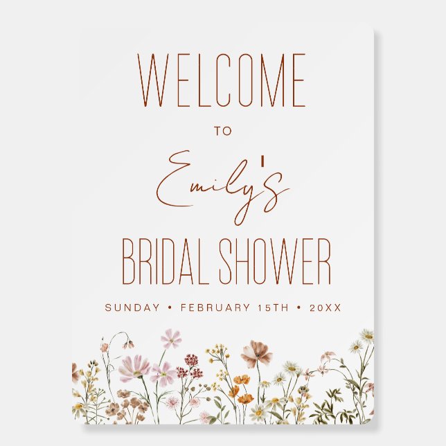 Wildflower Bridal Shower Welcome Sign In Bloom (Front)