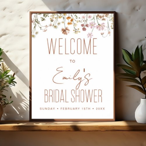 Wildflower Bridal Shower Welcome Sign In Bloom