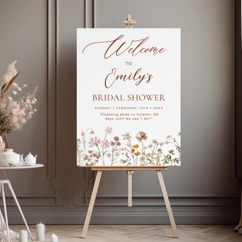 Wildflower Bridal Shower Welcome Sign In Bloom