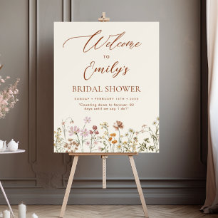 Wildflower Bridal Shower Welcome Sign In Bloom