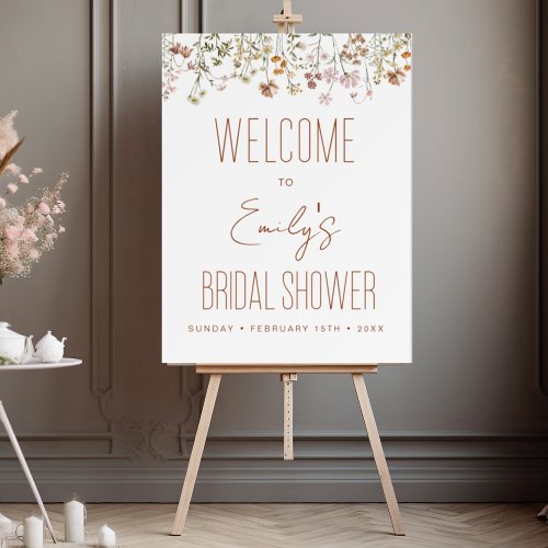 Wildflower Bridal Shower Welcome Sign In Bloom