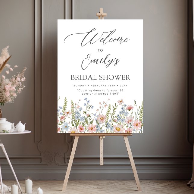 Wildflower Bridal Shower Welcome Sign In Bloom (Creator Uploaded)