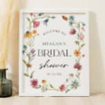 Wildflower Bridal Shower Welcome Sign Poster<br><div class="desc">Wildflower Bridal Shower Welcome Sign Poster</div>