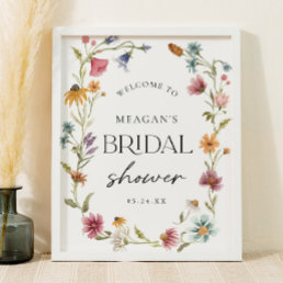 Wildflower Bridal Shower Welcome Sign Poster