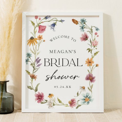 Wildflower Bridal Shower Welcome Sign Poster