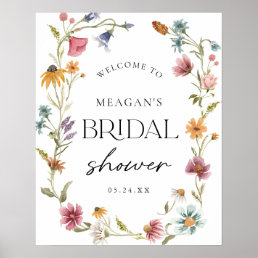 Wildflower Bridal Shower Welcome Sign Poster