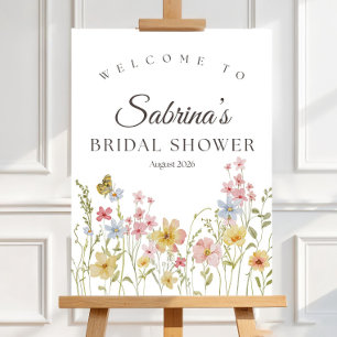 Wildflower Bridal Shower Welcome Sign Template