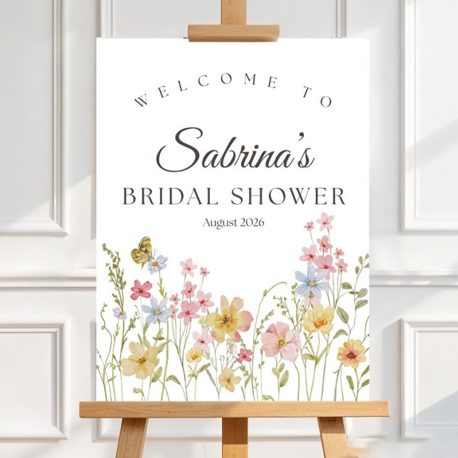 Wildflower Bridal Shower Welcome Sign Template (Creator Uploaded)