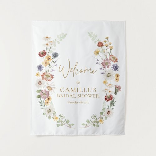 Wildflower Bridal Shower Welcome Tapestry