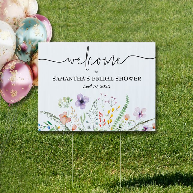 Wildflower Bridal Shower Welcome Yard Sign (Wildflower bridal shower Welcome yard sign)
