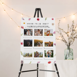 Wildflower Bridal Shower Where Were They Game Card Foam Board