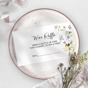 Wildflower Bridal Shower Wine Raffle Game Enclosure Card