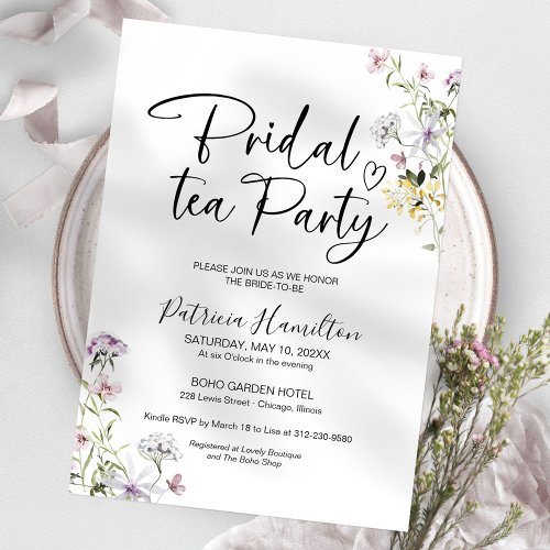 Wildflower Bridal Tea Party Invitation