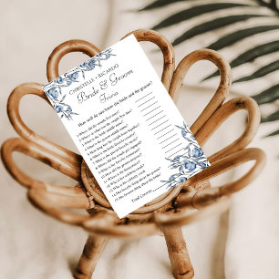 Wildflower bride & groom trivia bridal shower game announcement