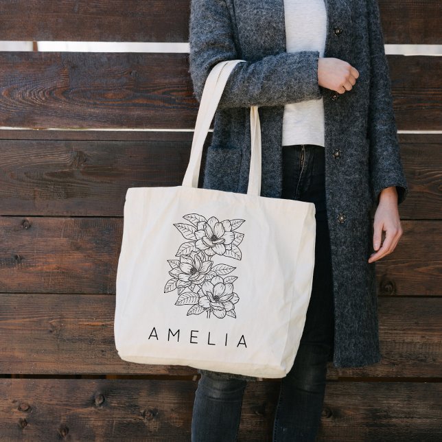 Wildflower Bridesmaid Name  Tote Bag (Creator Uploaded)