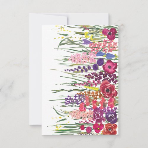 Wildflower Bright Funeral Thank You Sympathy   Note Card