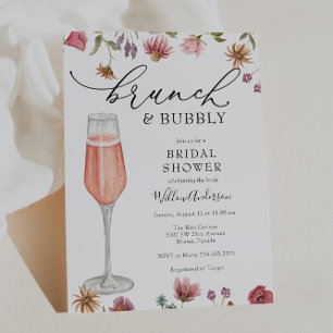 Wildflower Brunch and Bubbly Bridal Shower Invitation
