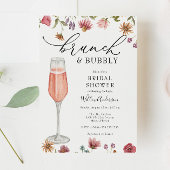 Wildflower Brunch and Bubbly Bridal Shower Invitation