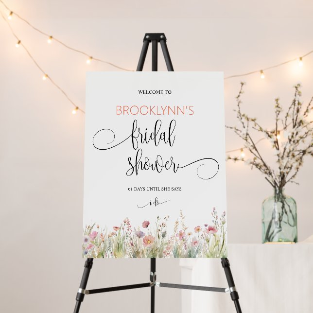 Wildflower Btidal Shower Welcome sign (In Situ (Stand))
