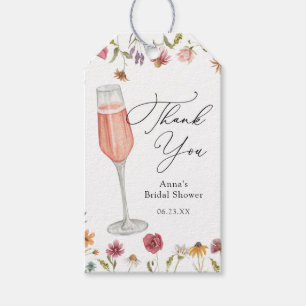 Wildflower Bubbly Thank You Bridal Shower Gift Tags